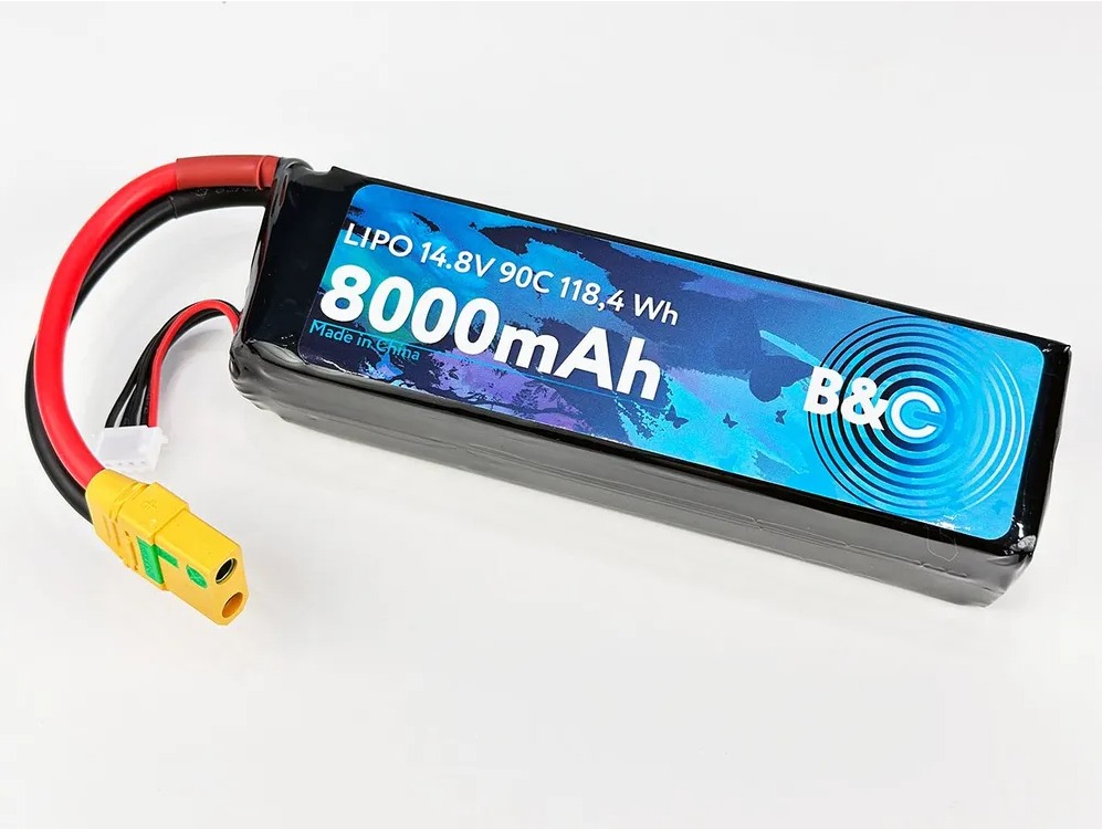 Аккумуляторная батарея B&C Li-Po 14.8v 90C (4S) 118.4 Wh XT90 8000mAh